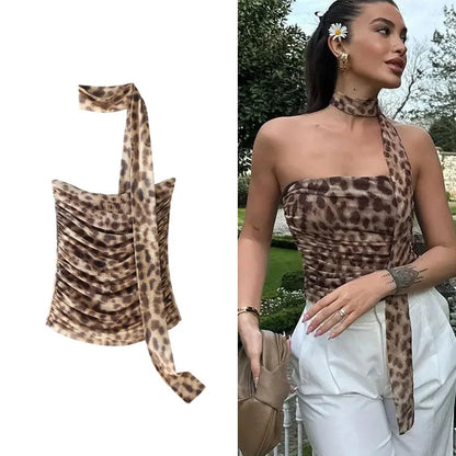 Leoparden Tüll Crop Top